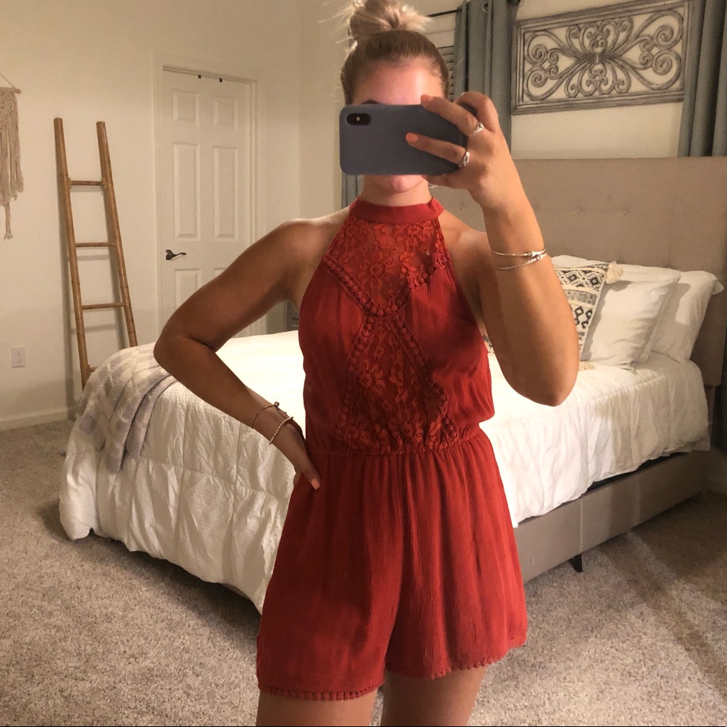Boho Rust Colored Romper